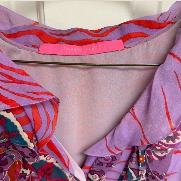 Purple Floral Women's sleeveless blouse - Picture 4 of 6